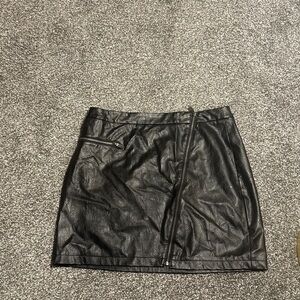 Black Leather Mini Skirt